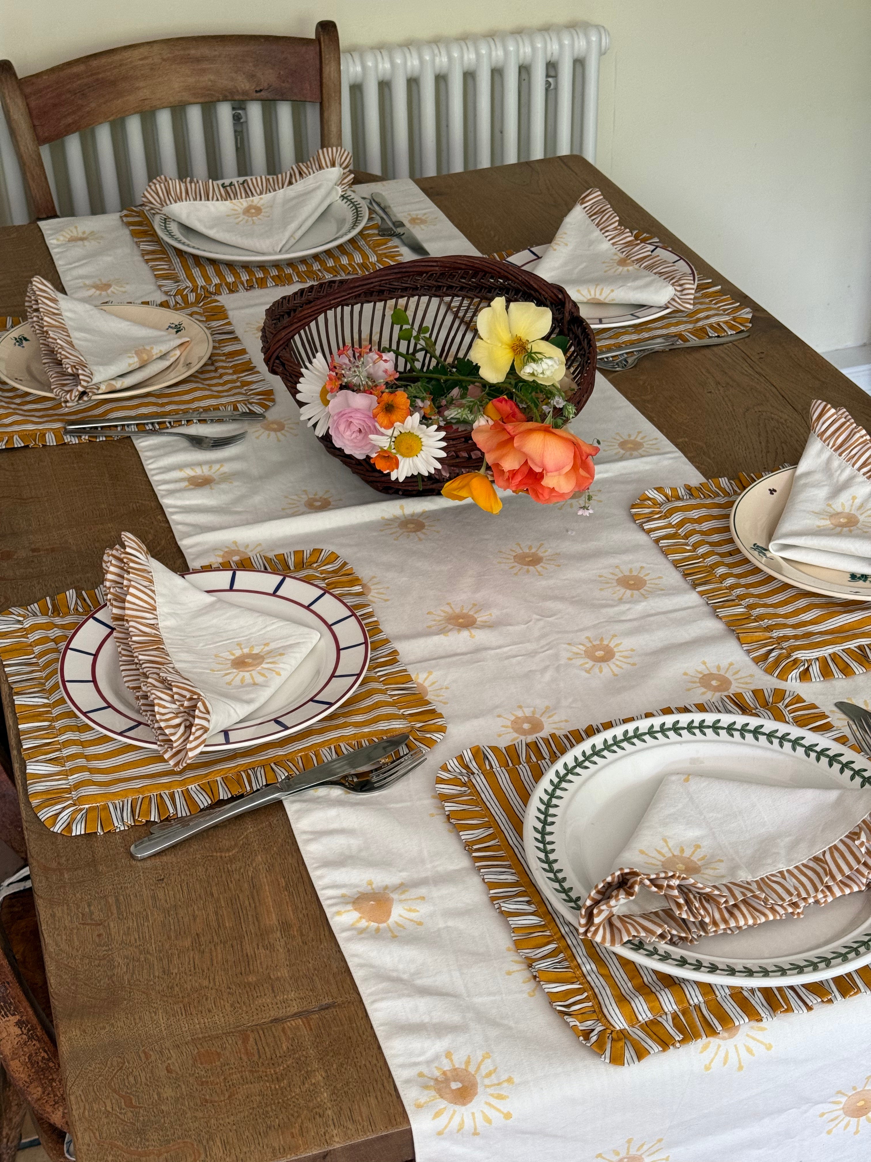 Table Runner - Handblocked 100% Cotton