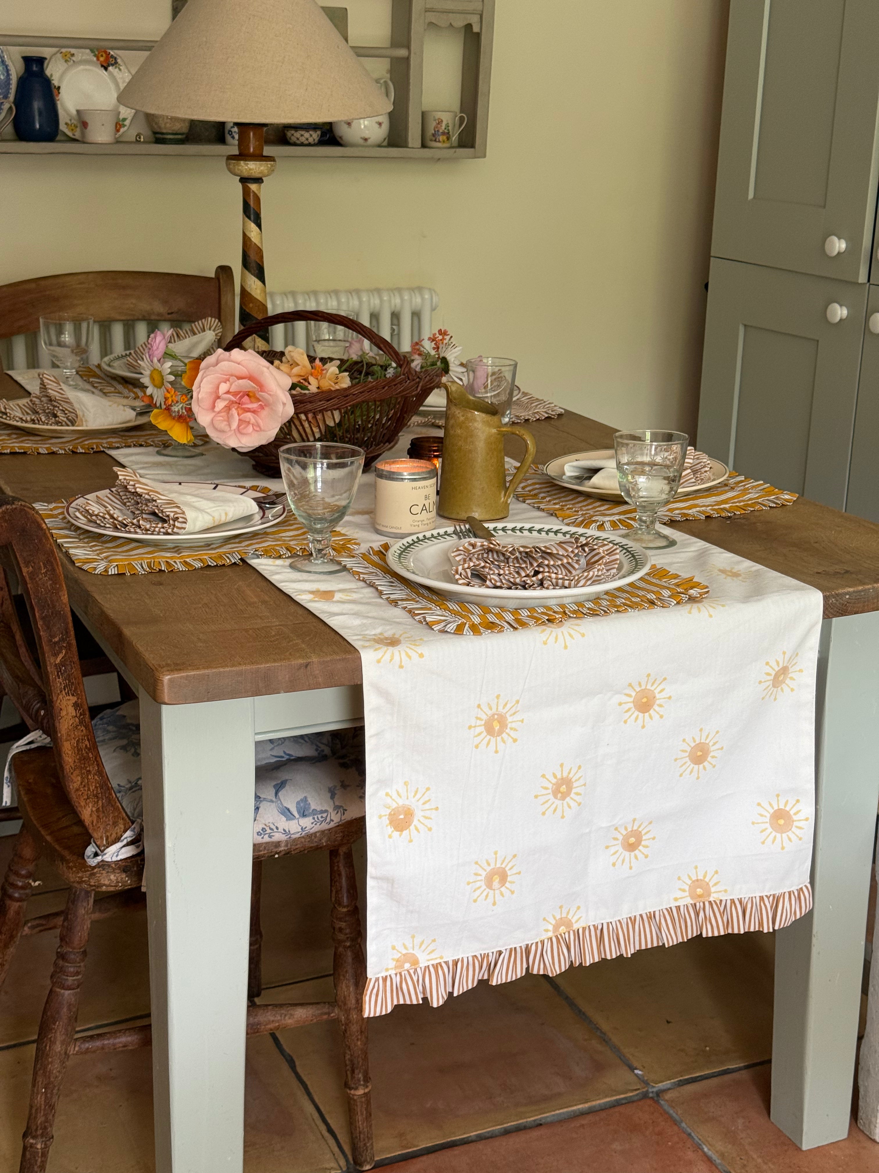 Table Runner - Handblocked 100% Cotton
