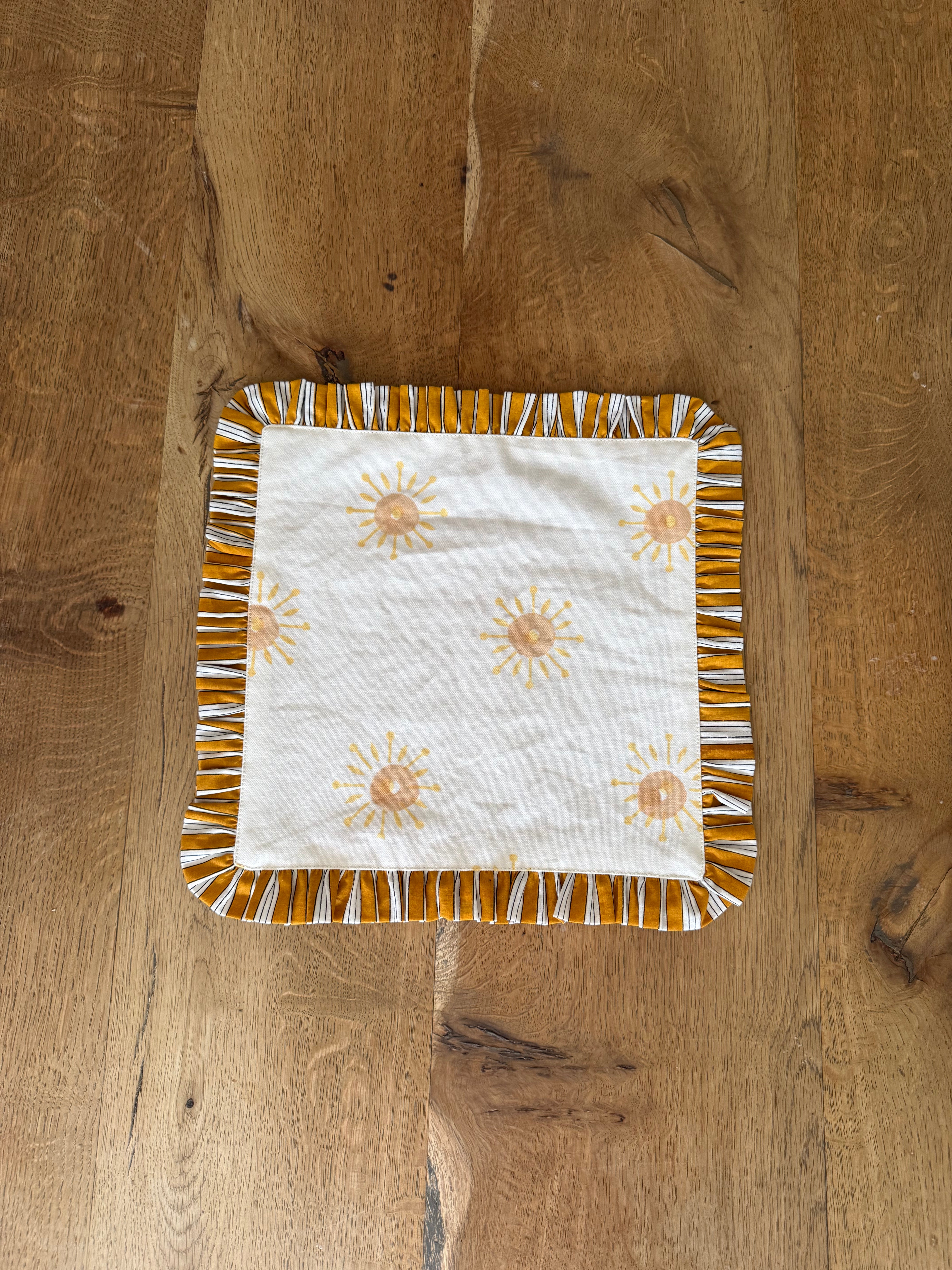 Set of 4 Reversible Napkin / Placemats in Naartjie Stripe- Rise & Sun Collection