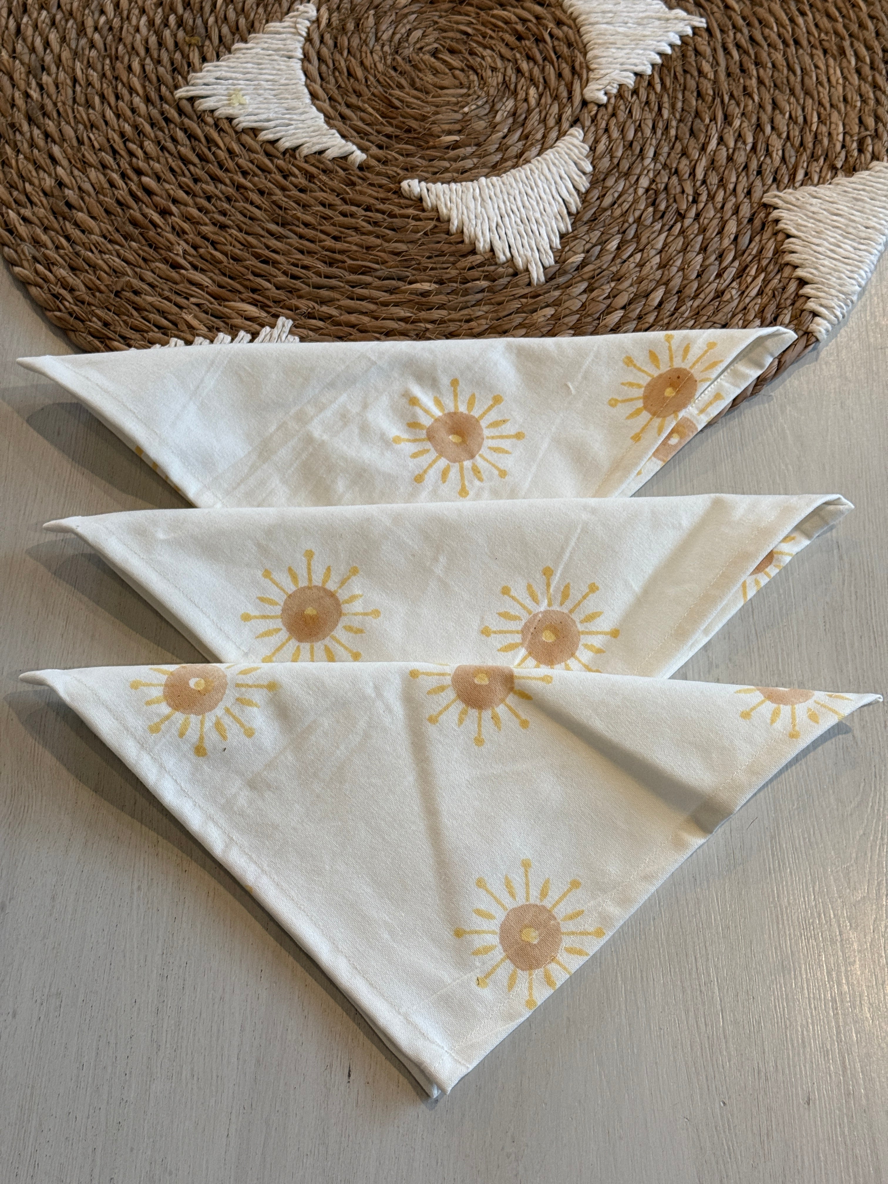 Set of 4 Reversible Napkin / Placemats - Rise & Sun Collection