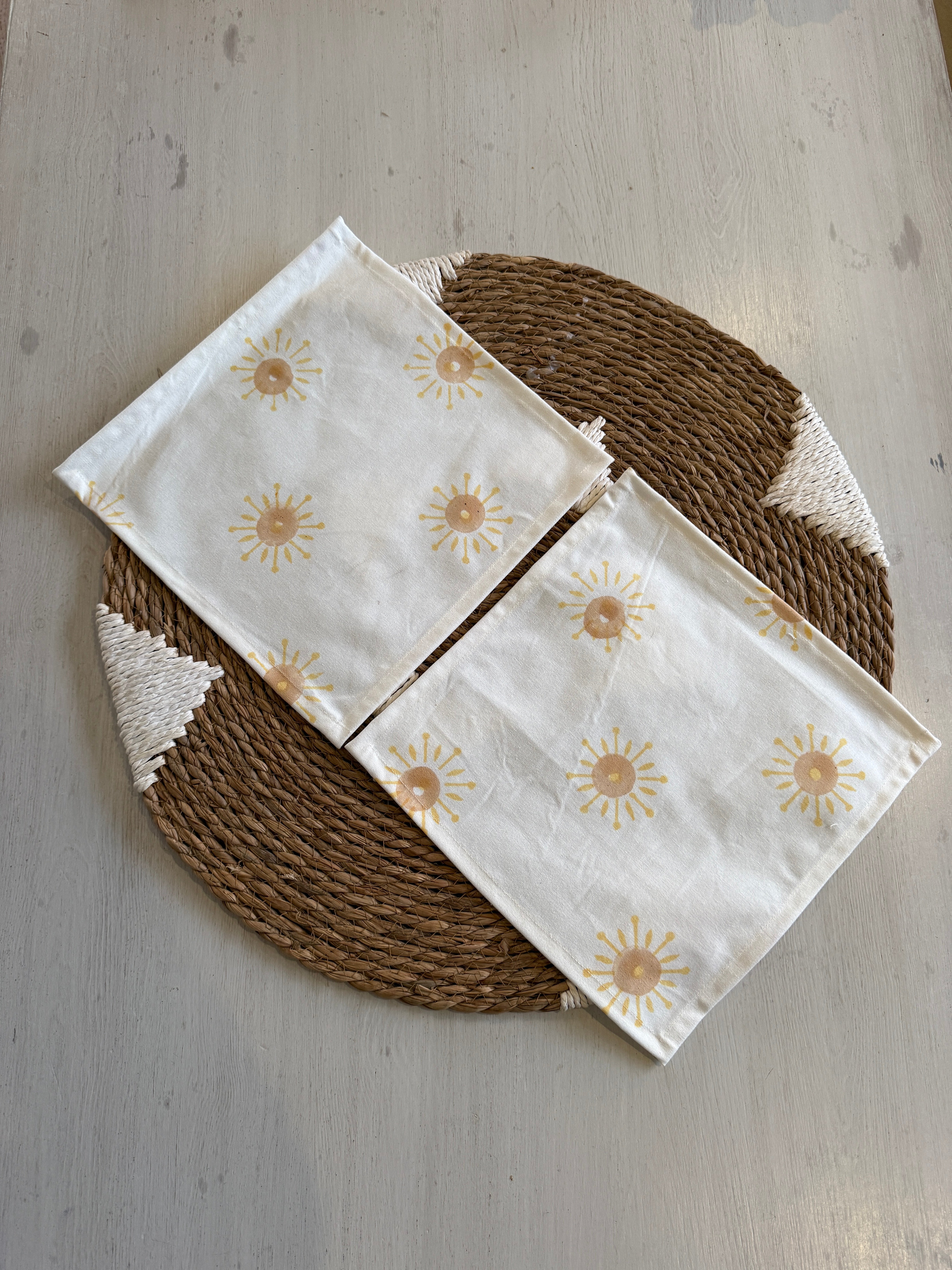 Rise & Sun Napkin / Placemat - Handblocked 100% Cotton