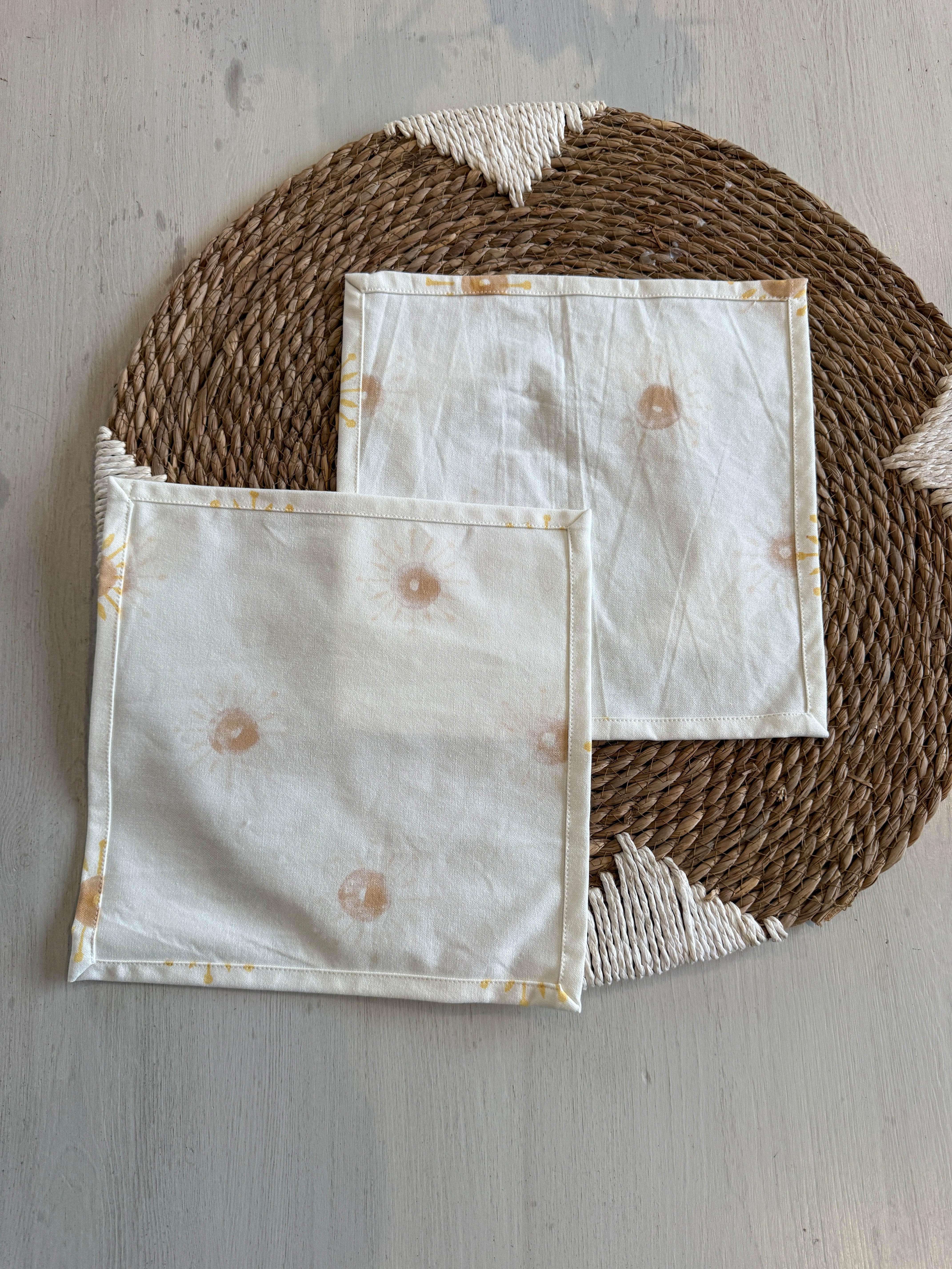 Set of 4 Reversible Napkin / Placemats - Rise & Sun Collection