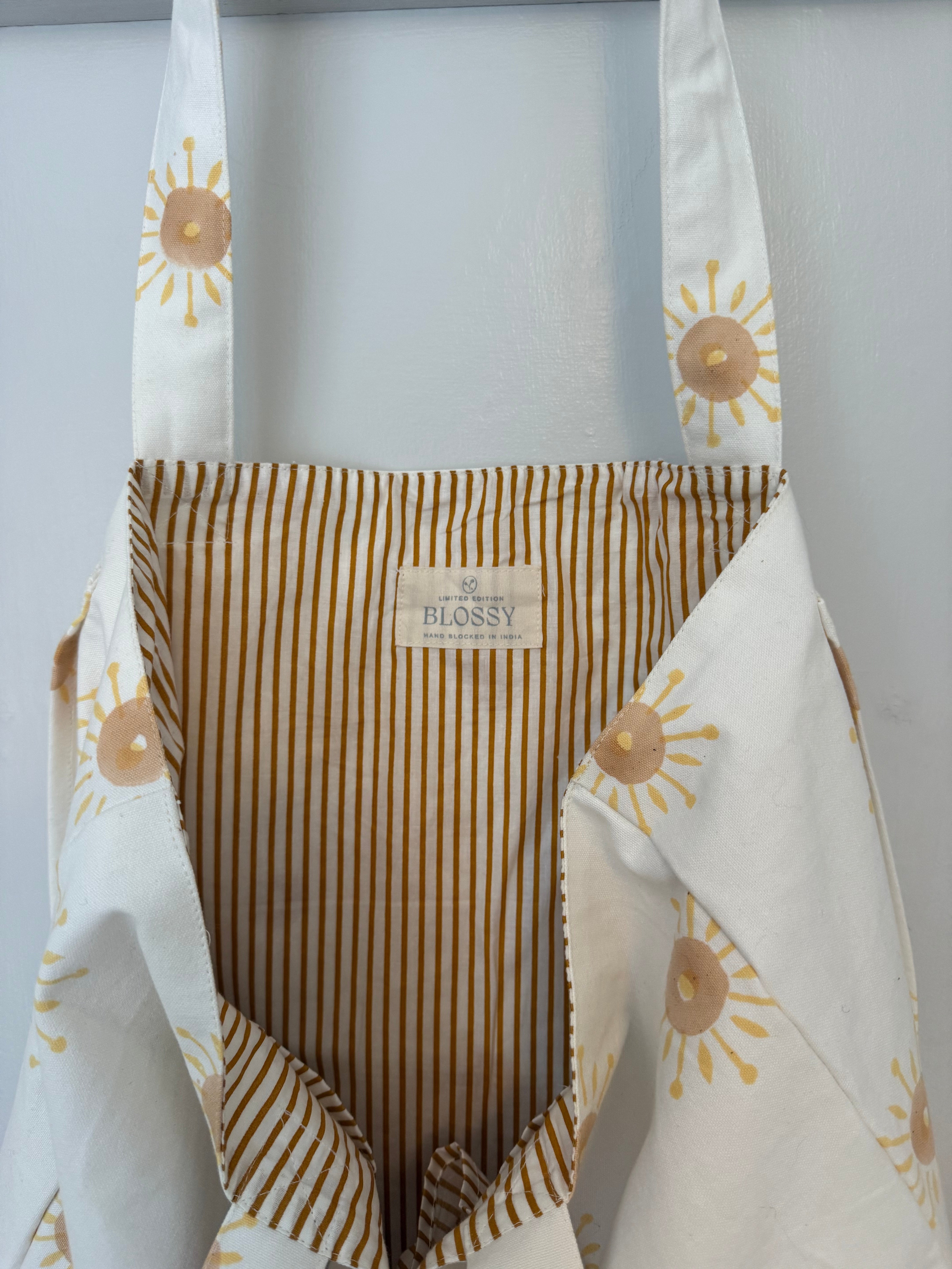 Rise & Sun Yoga Mat Tote Bag - Handblocked 100% Cotton