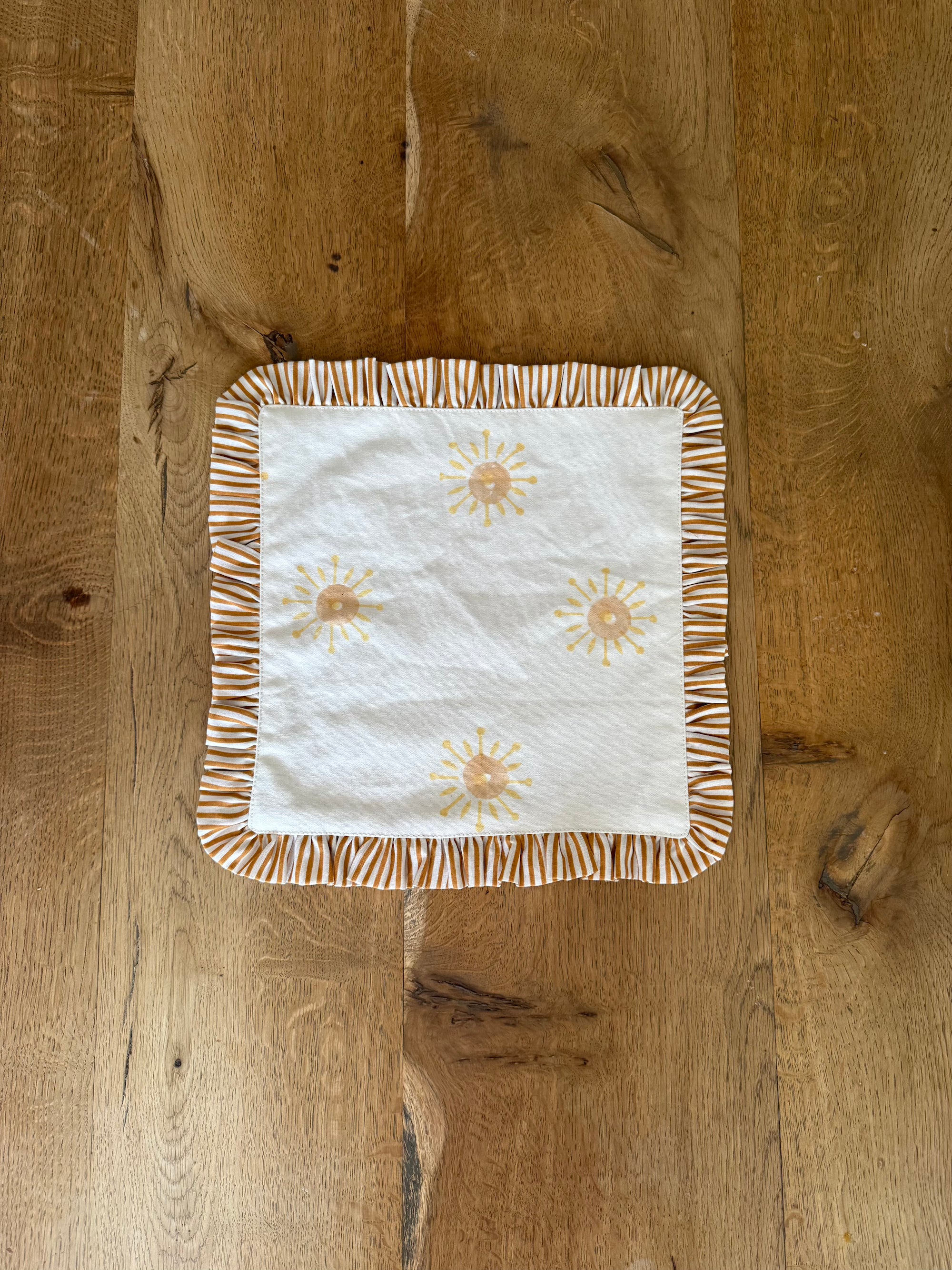 Set of 4 Reversible Napkin / Placemats in Dawn Stripe - Rise & Sun Collection