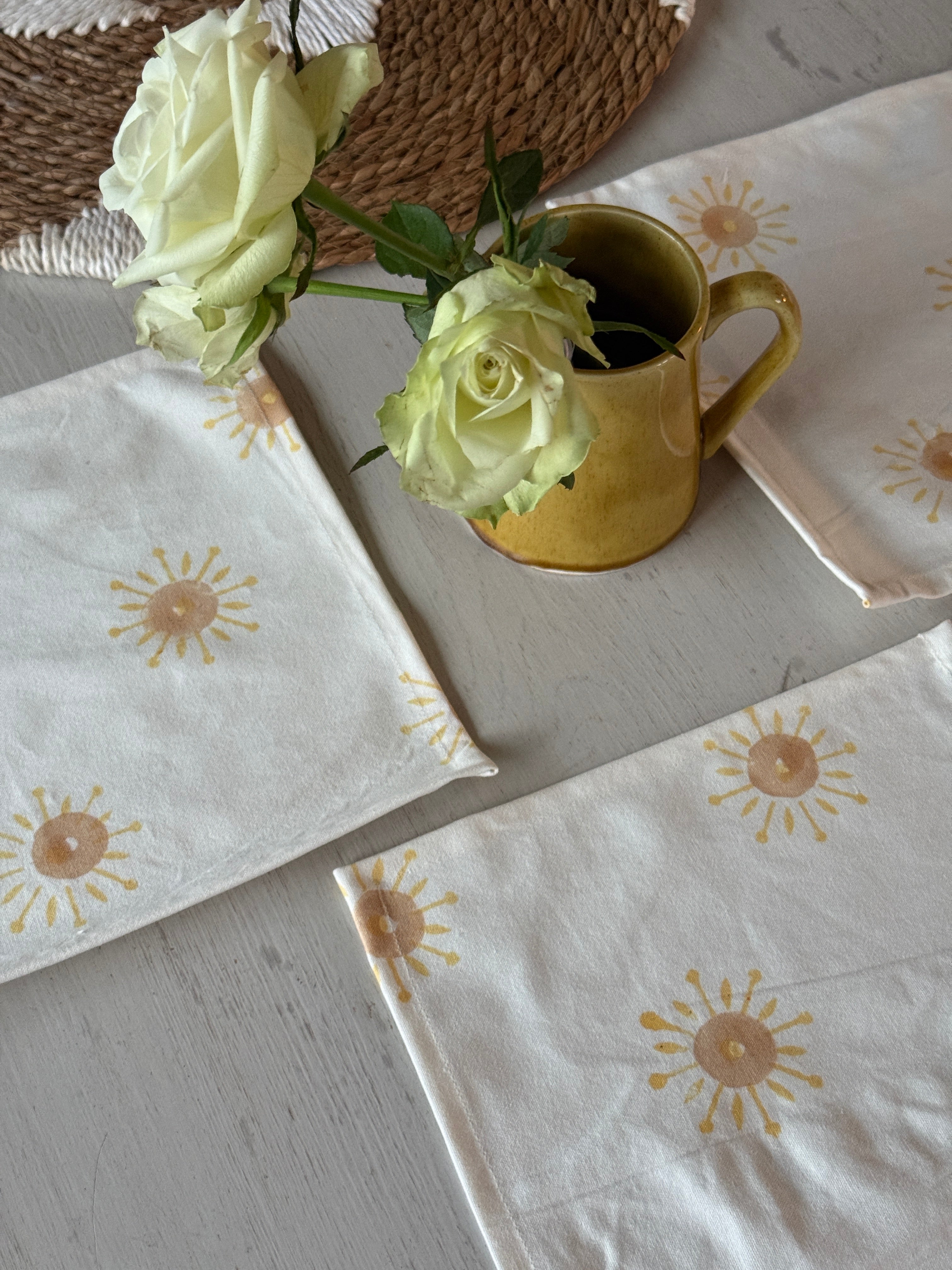 Set of 4 Reversible Napkin / Placemats - Rise & Sun Collection