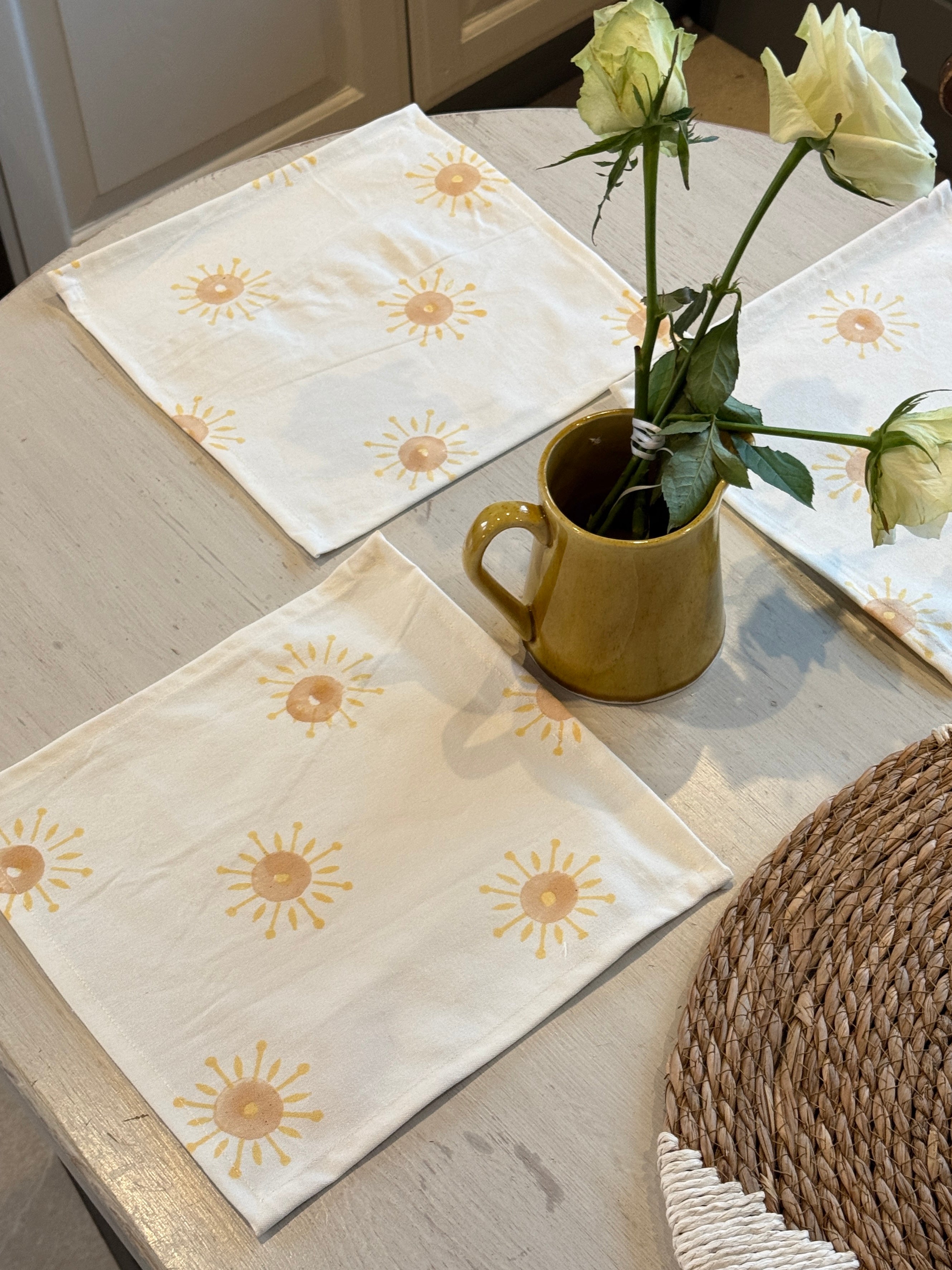 Rise & Sun Napkin / Placemat - Handblocked 100% Cotton